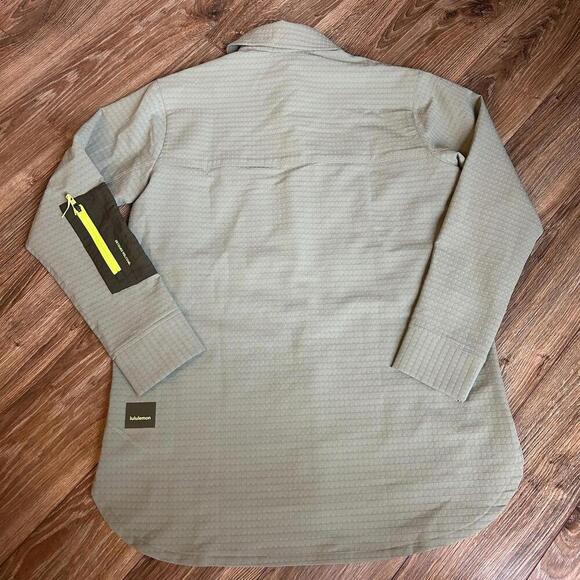 Lululemon Women’s Grid Fleece Hiking Overshirt In Laurel Green Medium Olive 2 - Picture 9 of 9